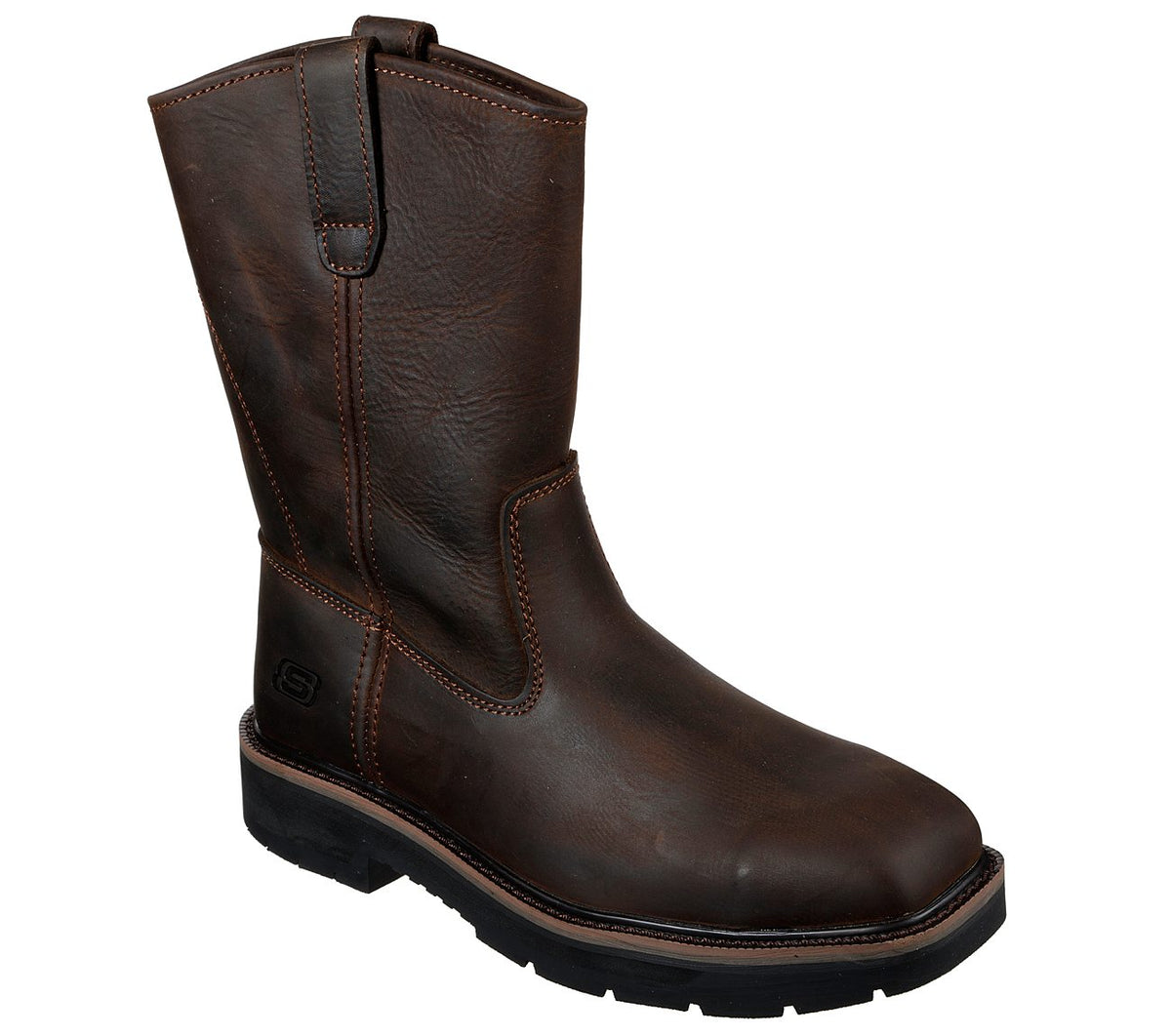 ダーツ S.T JUSTIN SE4681 DRILLER, MEN'S TAN COWHIDE SQUARE TOE WORK BOOTS