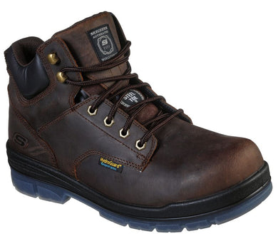 Men's Skechers Argum Dark Brown Steel Toe Lace Up Work Boot 200034/CDB