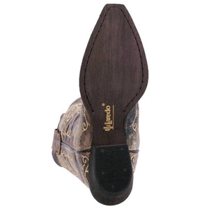 Laredo Women's Brown Snip Toe with Flower Detailing (52177)