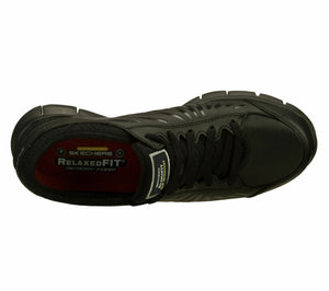 Black Skechers Shoe Women Work Memory Foam Relaxed Comfort Slip Resistant 76551