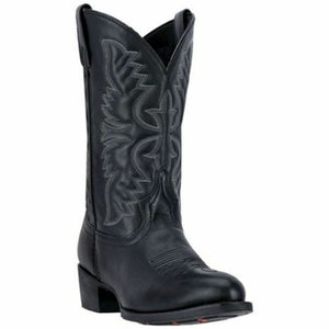 Laredo Men's 12" Black Tumbled R Toe Boots- 68450