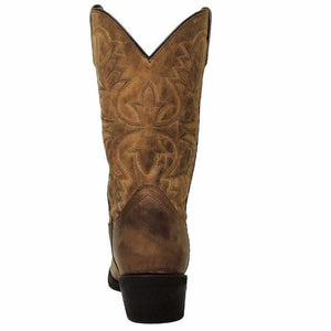 Laredo Men's Tan Distressed Round Toe Cowboy Boot- 68452