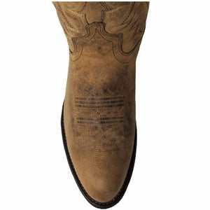 Laredo Men's Tan Distressed Round Toe Cowboy Boot- 68452