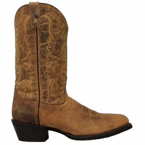 Laredo Men's Tan Distressed Round Toe Cowboy Boot- 68452