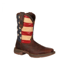 Load image into Gallery viewer, Men&#39;s Durango Rebel American Flag Brown Wide Sq Toe Western Boot DB5554