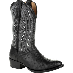 Mens DURANGO Black PREMIUM EXOTIC FULL-QUILL OSTRICH DDB0278