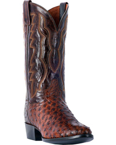 Dan Post Men's Pershing Brass Full Quill Ostrich Cowboy Boot Round Toe - DP3016