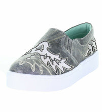 Load image into Gallery viewer, Womens Corral Sneaker Gray Embroidery Inlay E1567