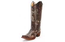 Load image into Gallery viewer, Circle G by Corral Ladies Distressed Dragonfly Cowboy Boots (Brown/BoneL5001)