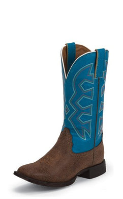 Boys Kids Nocona Let's Rodeo Blue & Chocolate Pebble Boot NK5050