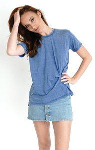 Round Neck Boyfriend Tee-Royal