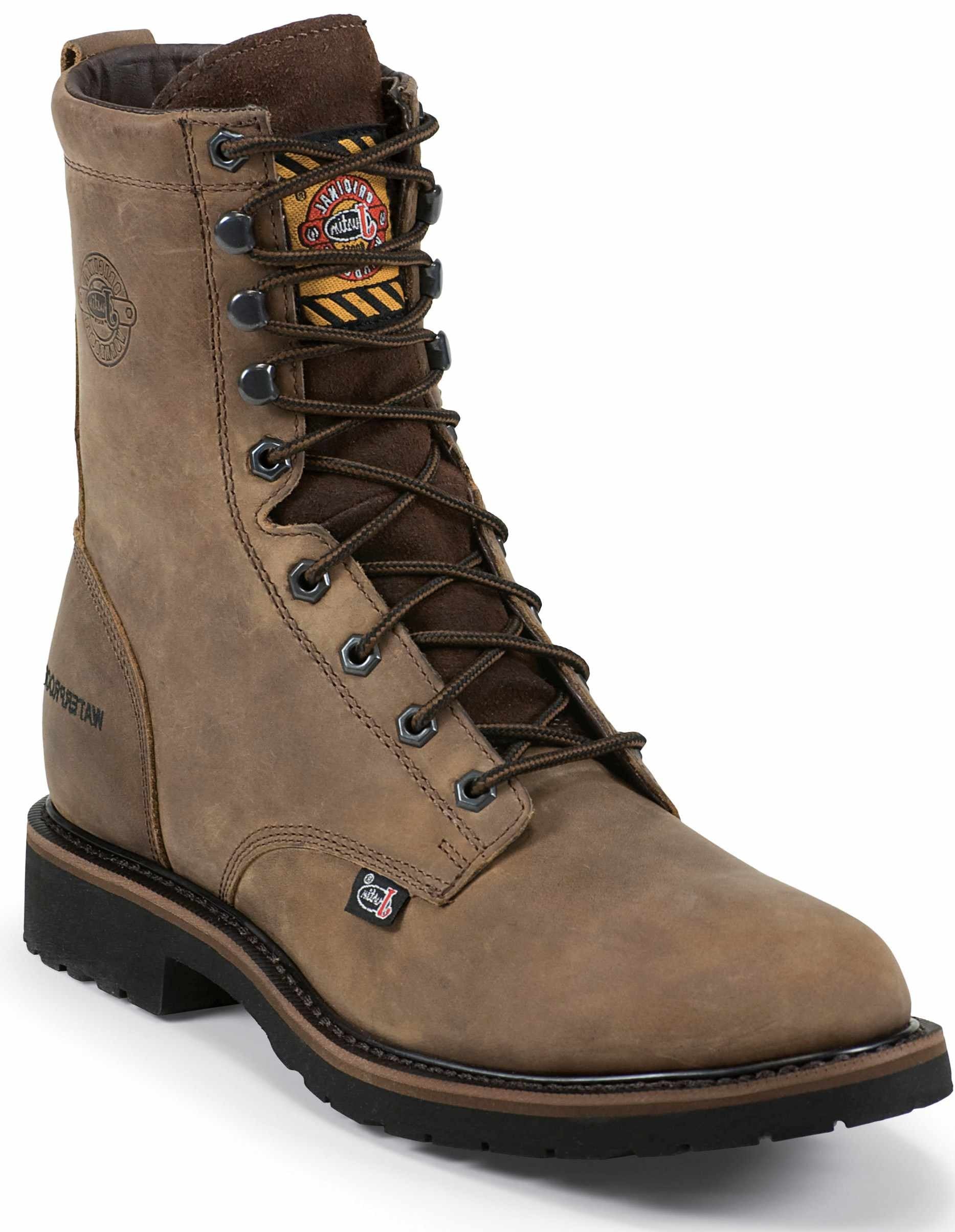 Justin Men's Drywall Soft Toe Lace-Up Waterproof Work Boots