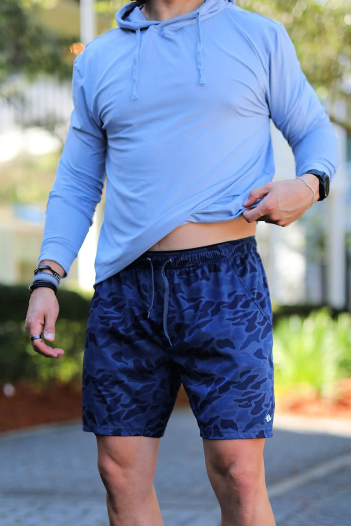 Burlebo Blue Camo Athletic Shorts