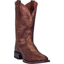 Load image into Gallery viewer, Mens Dan Post Saddle Faux Python Wide Sq Toe Brown DP4526