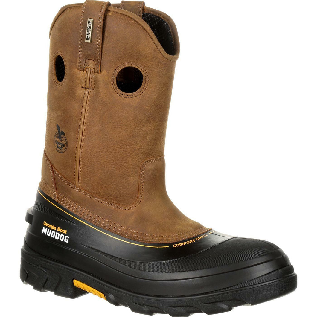 MENS GEORGIA MUDDOG COMPOSITE TOE WATERPROOF WORK WELLINGTON BOOTS GB00243