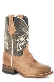 Roper Kids Crossed Guns Star Leather Cowboy Boot (09-018-7026-1491)