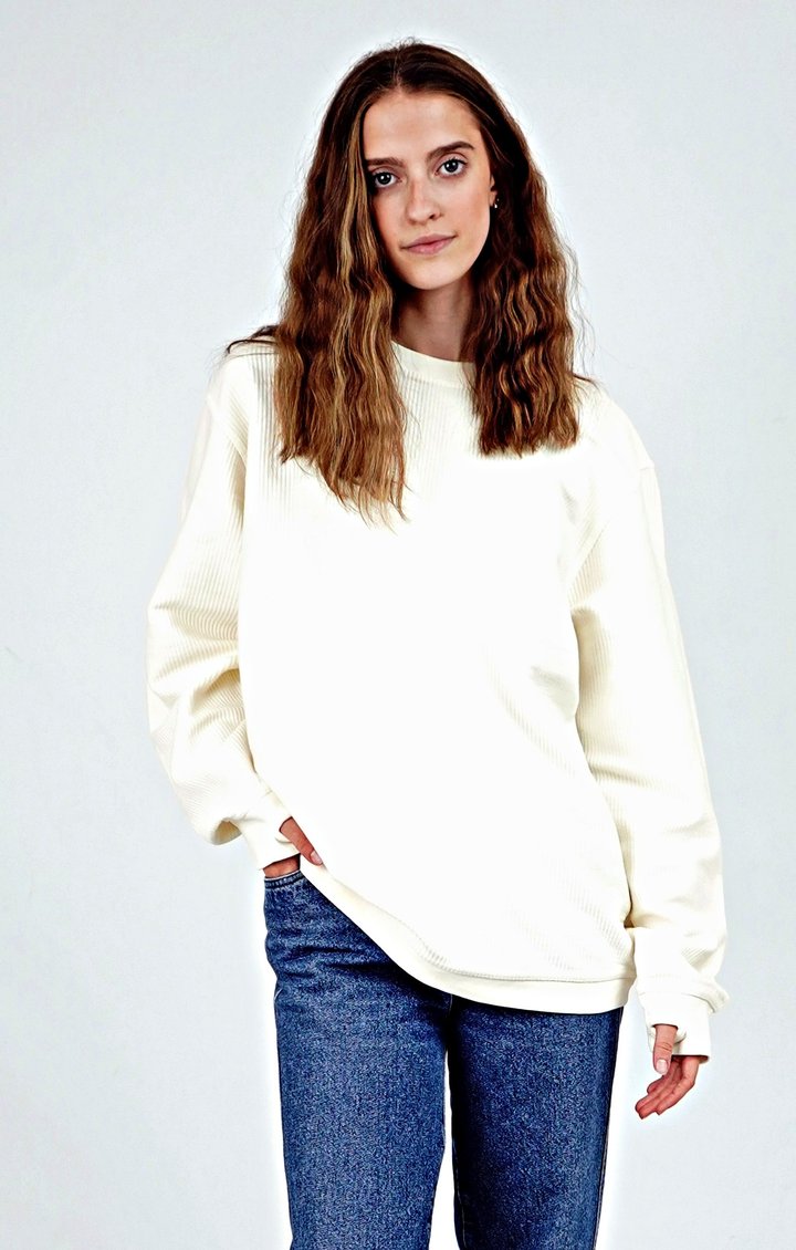 Long Sleeve Crew Neck Shirt-Ivory