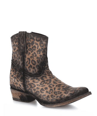 Corral Women's Leopard Print Zipper Ankle Boot (C3627)