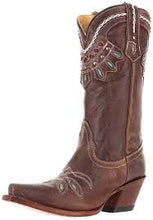 Load image into Gallery viewer, Women&#39;s Tony Lama Guadalupe Brown Snip Toe Boot VF6015