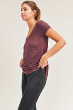 Load image into Gallery viewer, Short Sleeve V Neck Top With Pocket